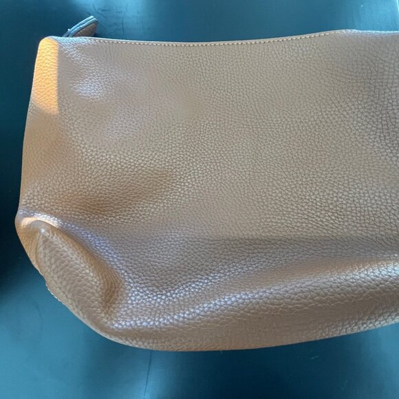 Tan Street Level Tassle Tote Bag with Matching Cosmetic Bag - Picture 7 of 9